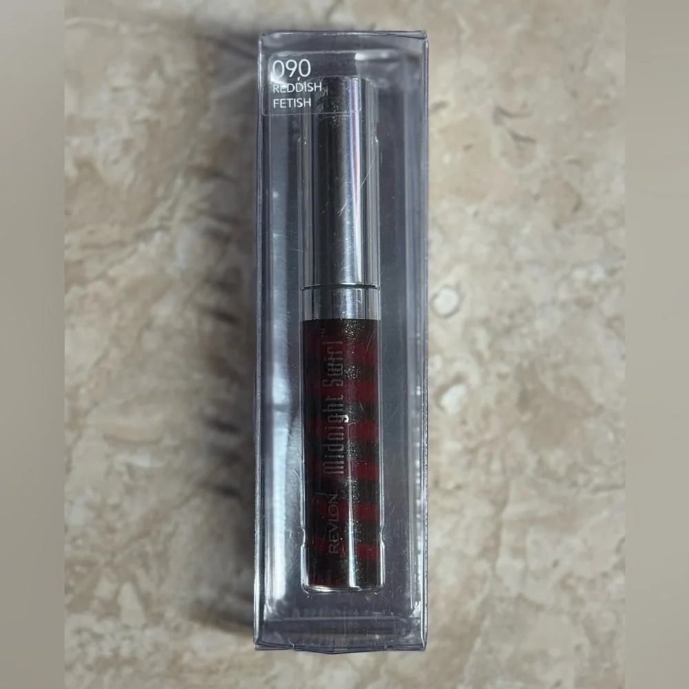 Revlon Midnight Swirl Lip Gloss Lustre 090 Reddish Fetish New in Package Red